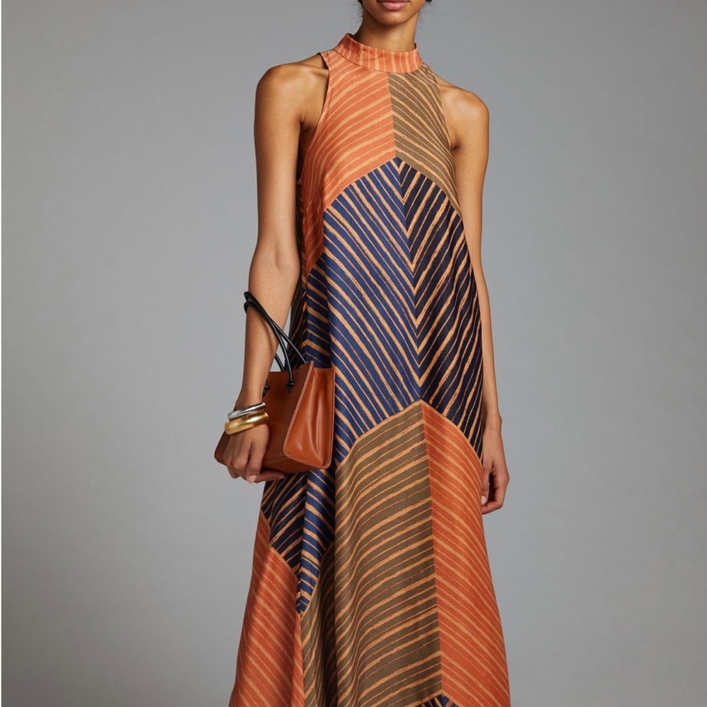 NWT ANTHROPOLOGIE Farm Rio halter maxi dress Size M